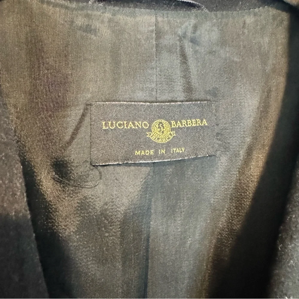 Luciano Barbera Black Classic Blazer 3 Gold Buttons and Short Shoulder Pads